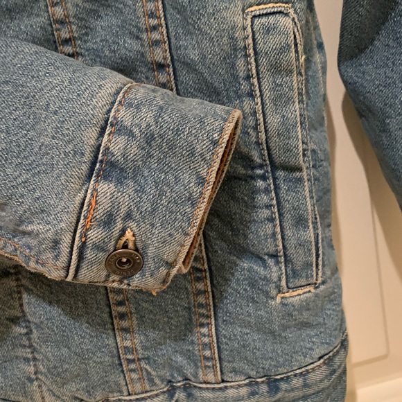 ZARA Fleece Trim Denim Jacket-S - Picture 5 of 6
